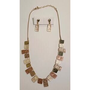 Bohemian (Boho) Necklace & Earrings Set in Zinc Alloy with Enamel Dipping